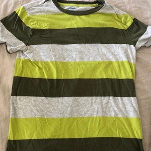 Old Navy Boys size 12-14 green and white striped t-shirt
